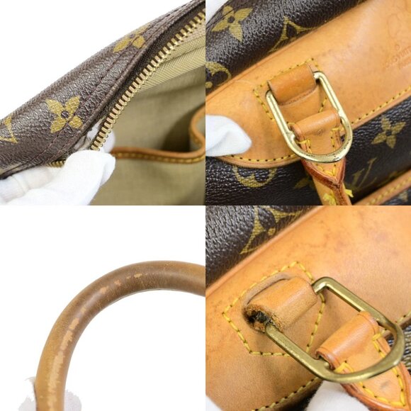 LOUIS VUITTON LV Logo Deauville Hand Bag Monogram Leather Brown - Picture 4 of 14